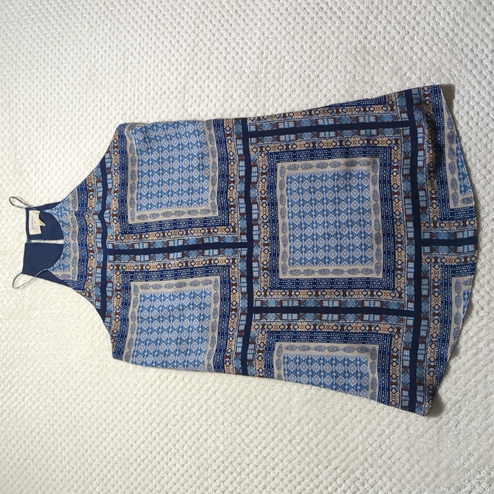 Everly Blue and Navy Printed Mini Dress